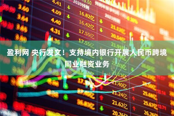 盈利网 央行发文！支持境内银行开展人民币跨境同业融资业务