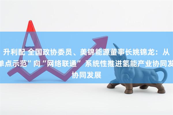 升利配 全国政协委员、美锦能源董事长姚锦龙：从“单点示范”向“网络联通” 系统性推进氢能产业协同发展