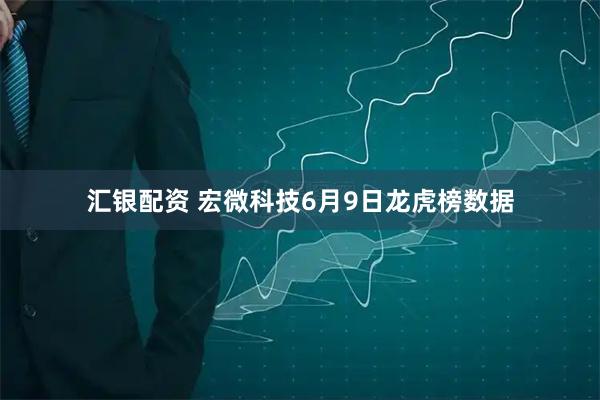 汇银配资 宏微科技6月9日龙虎榜数据