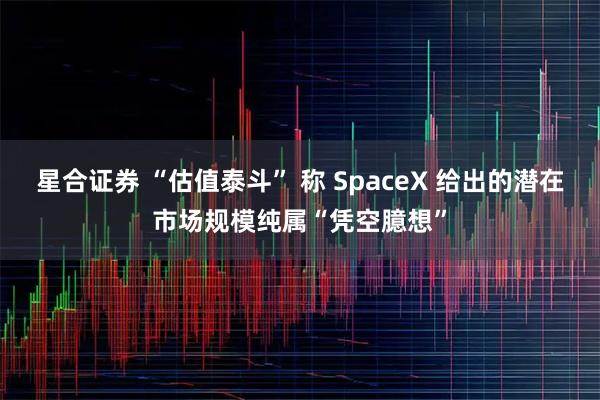 星合证券 “估值泰斗” 称 SpaceX 给出的潜在市场规模纯属“凭空臆想”