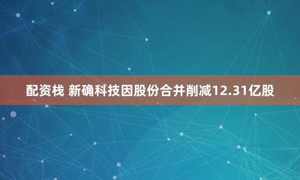 配资栈 新确科技因股份合并削减12.31亿股